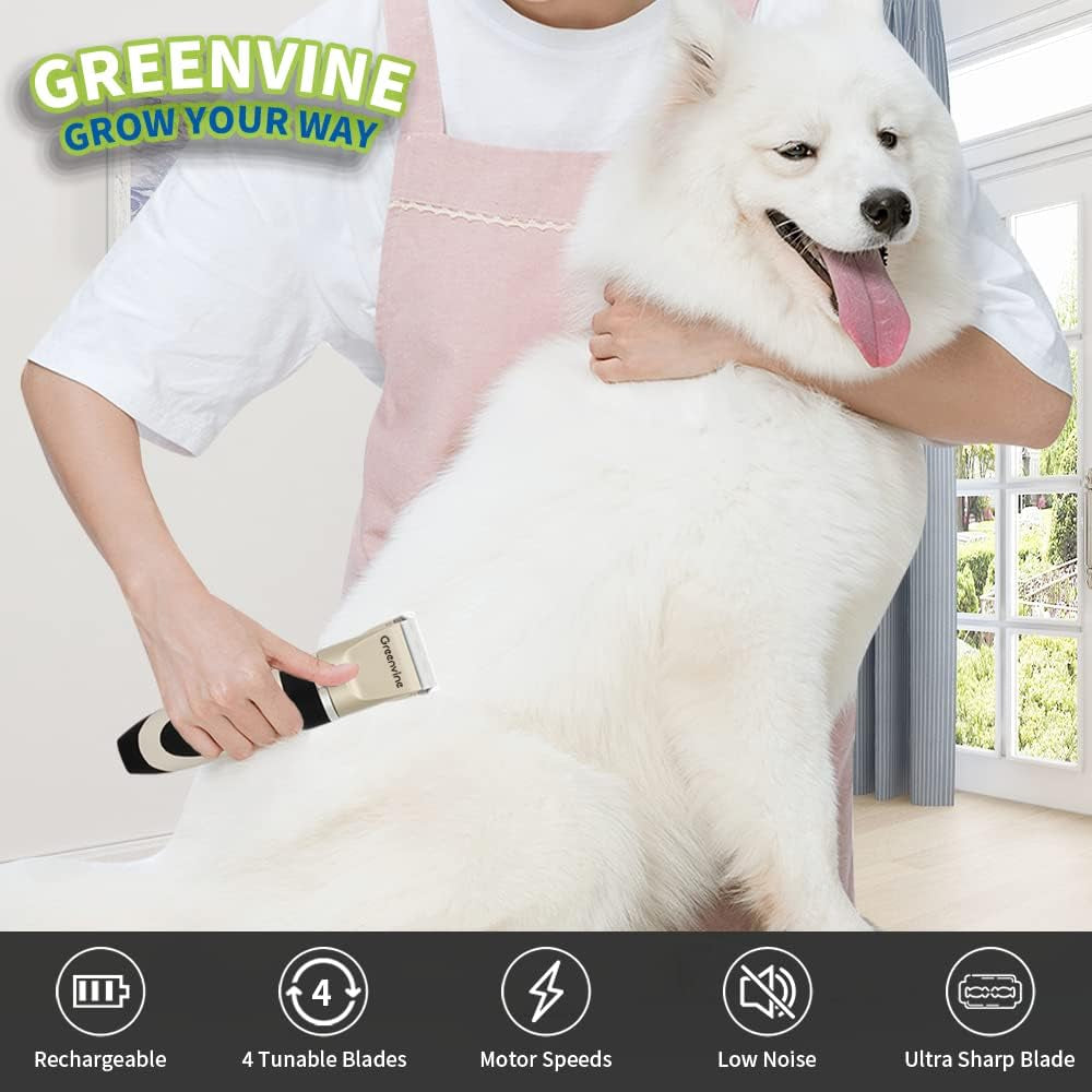 Professional Rechargeable Dog and Cat Grooming Kit with Hair Clippers and Remover