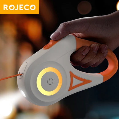 5M Automatic Retractable Dog Leash with LED Light for Enhanced Visibility and Safety During Walks