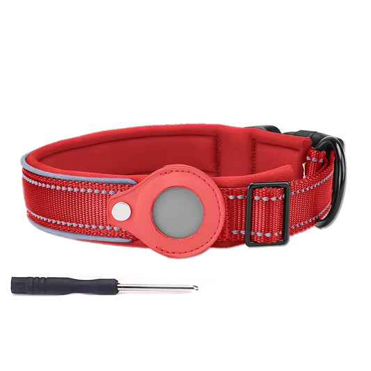 Airtag Pet Collar for Large Medium Dogs, Dog Collar with Airtags Holder Protection,Reflective Dog Collars with Neoprene Padding