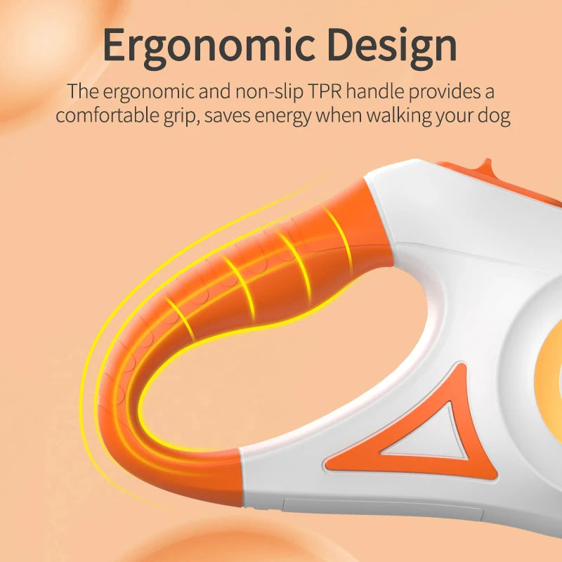 5M Automatic Retractable Dog Leash with LED Light for Enhanced Visibility and Safety During Walks