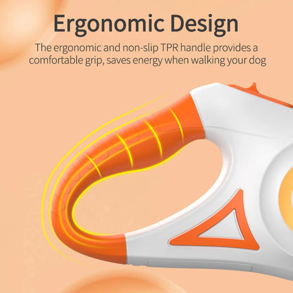 5M Automatic Retractable Dog Leash with LED Light for Enhanced Visibility and Safety During Walks